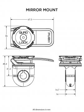 Quad Lock Motorcycle / Scooter Mirror Mount - Držák mobilního telefonu na motorku