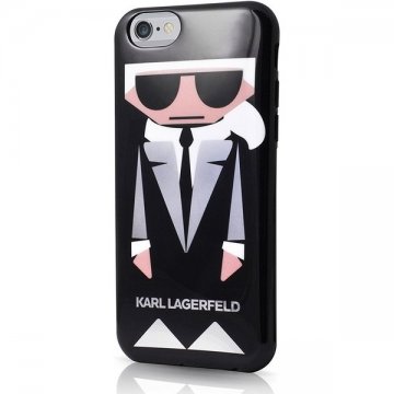 Karl Lagerfeld Fun Choupette Glasses TPU pouzdro iPhone 6/6S černé
