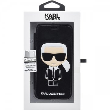Karl Lagerfeld Ikonik Book pouzdro iPhone X/XS černé