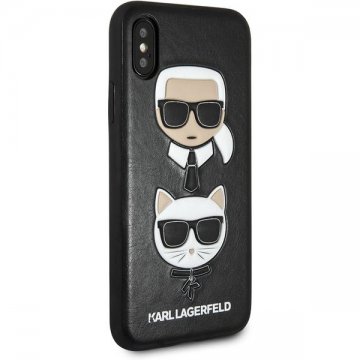 Karl Lagerfeld Karl and Choupette ochranný kryt pro iPhone X / XS - černý