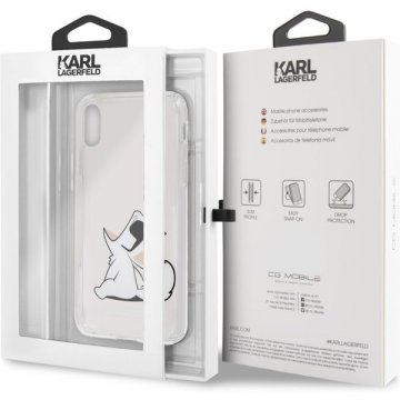 Karl Lagerfeld Fun Choupette No Rope Hard Case iPhone X/XS čiré