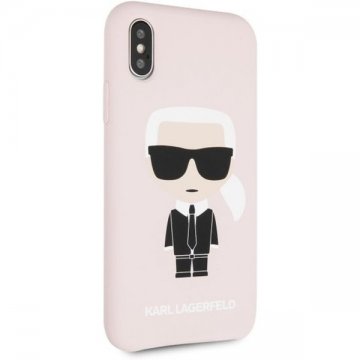 Karl Lagerfeld Iconic Bull Body silikonové pouzdro iPhone X/XS růžové