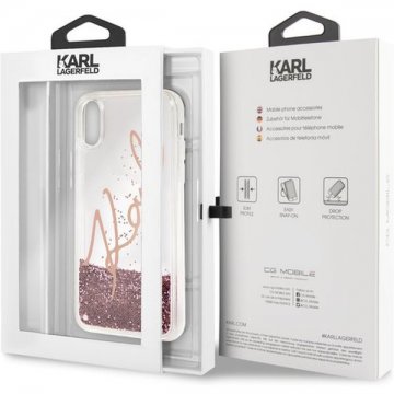 Karl Lagerfeld Signature TPU pouzdro iPhone X/XS růžové