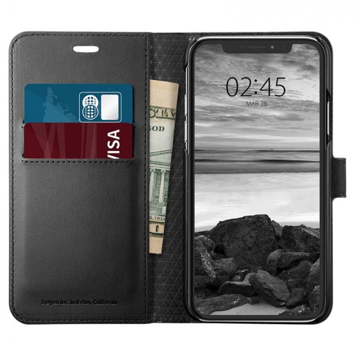 Spigen Wallet S, black - iPhone XS/X