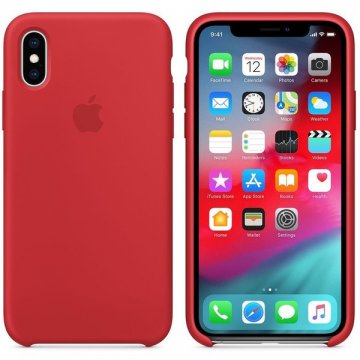 Apple silikonový kryt iPhone X/XS červený