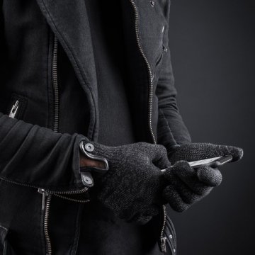 MUJJO Dvouvrstvé dotykové rukavice pro SmartPhone - velikost M - černé
