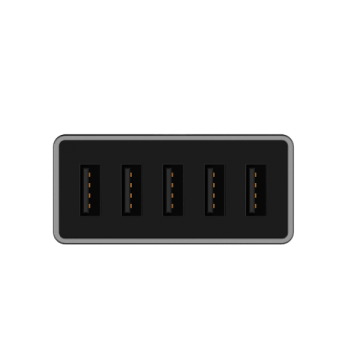 LAB.C X5 5Port USB Hub - nabíječka - 5 portů, nabíječka, šedá