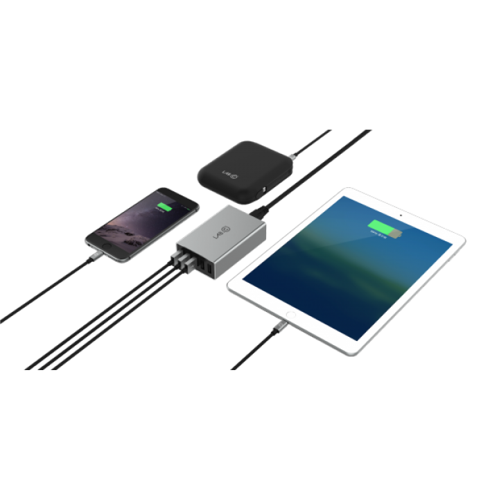 LAB.C X5 5Port USB Hub - nabíječka - 5 portů, nabíječka, šedá