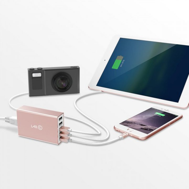 LAB.C X5 5Port USB Wall Charger - Rose Gold