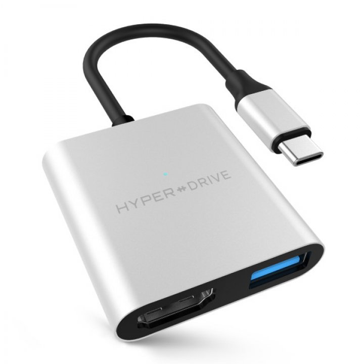 HyperDrive 3v1 USB-C Hub 4K HDMI - Stříbrný