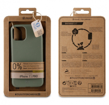 Muvit bambusový ECO ochranný kryt pro iPhone 11 Pro - zelený