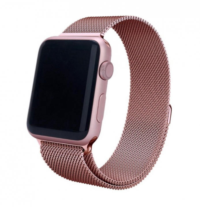 Coteetci Apple Watch řemínek milánský tah 42 / 44 / 45 / 49mm růžově zlatý