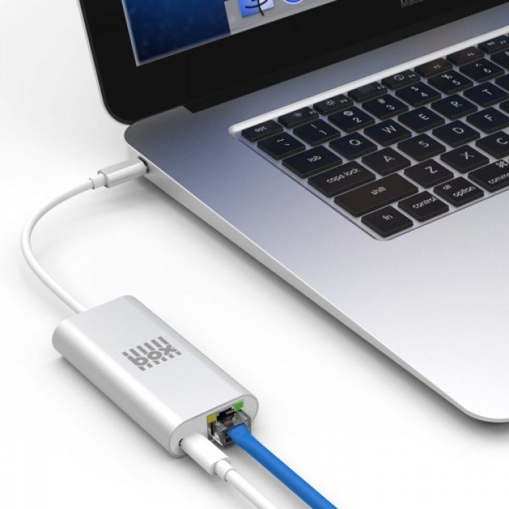 BOX Products redukce USB-C na Ethernet - stříbrná