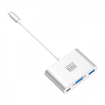 BOX Products redukce USB-C na VGA + USB 3.0 - stříbrná