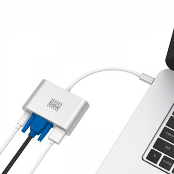 BOX Products redukce USB-C na VGA + USB 3.0 - stříbrná