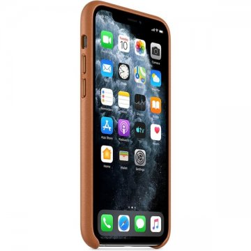 Pouzdro Apple kožené pro iPhone 11 Pro sedlově hnědé