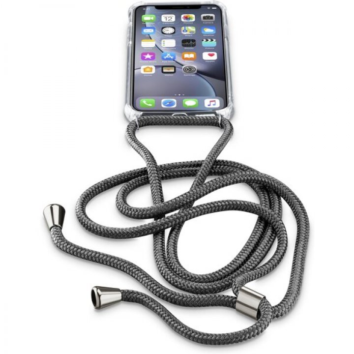 Cellularline Neck-Case - obal se šňůrkou na krk - iPhone XR černý
