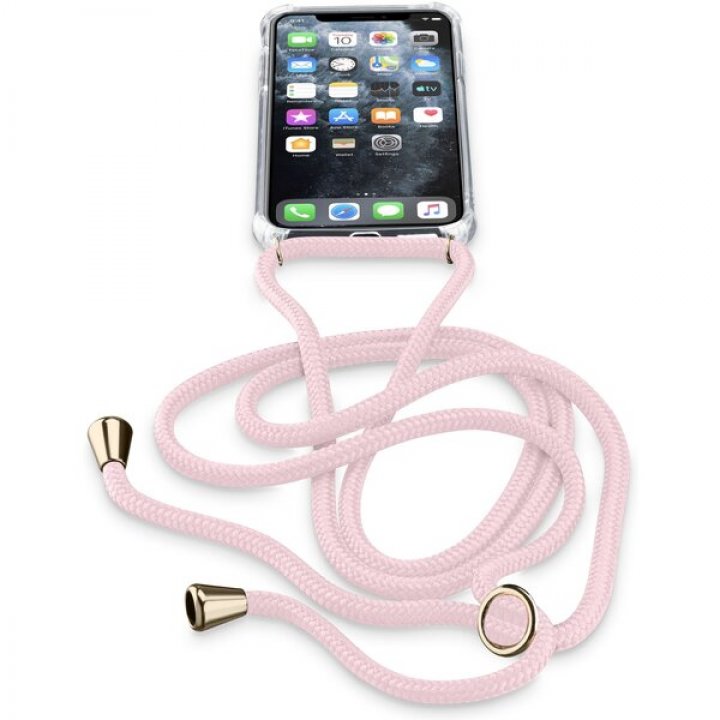 Cellularline Neck-Case - obal se šňůrkou na krk - iPhone 11 Pro růžový