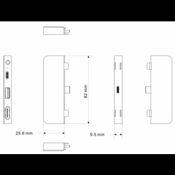 HyperDrive DUO 7 ve 2 USB-C Hub na MacBook Pro / Air  - šedý