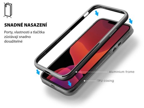 LAUT Exoframe – ochranný kryt pro iPhone 11 - stříbrný