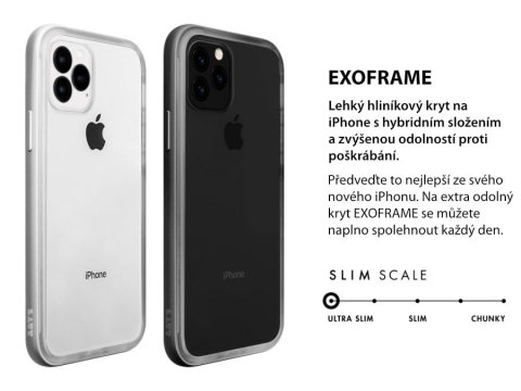 LAUT Exoframe – ochranný kryt pro iPhone 11 Pro - stříbrný
