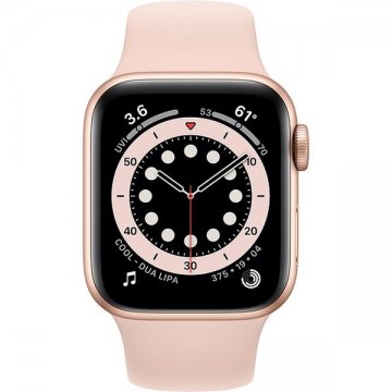 Apple Watch Series 6 44mm zlatý hliník s pískově růžovým sportovním řemínkem