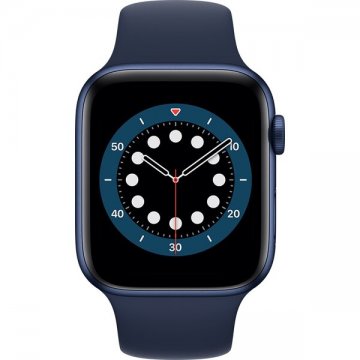 Apple Watch Series 6 44mm modrý hliník s námořnicky tmavomodrým sportovním řemínkem
