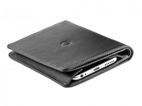 DannyP kožená peněženka na iPhone 8 / 7 / 6 / SE2020 / SE2022 černá