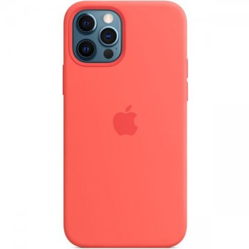 Apple silikonový kryt s MagSafe na iPhone 12 / 12 Pro citrusově růžový
