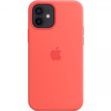 Apple silikonový kryt s MagSafe na iPhone 12 / 12 Pro citrusově růžový