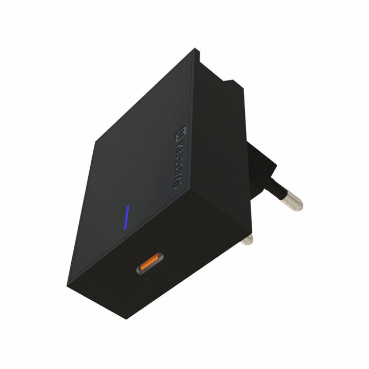 Swissten Slim - 20W adaptér s podporou rychlonabíjení, USB-C - černý