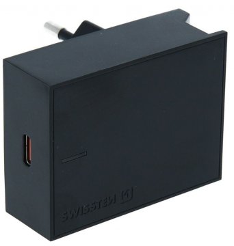 Swissten Slim - 20W adaptér s podporou rychlonabíjení, USB-C - černý