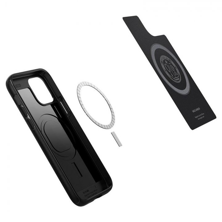 Spigen MagArmor, ochranný kryt s MagSafe pro iPhone 12 / 12 Pro, černý