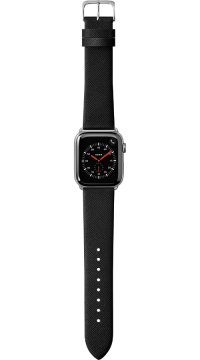 LAUT Prestige – saffiánový řemínek na Apple Watch 42 / 44 / 45 / 49 mm, černý