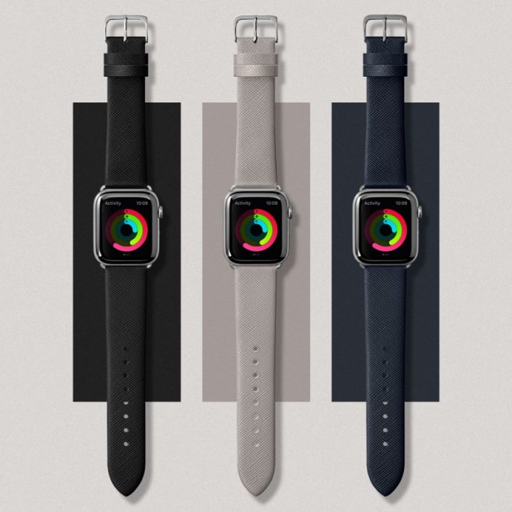 LAUT Prestige – saffiánový řemínek na Apple Watch 42 / 44 / 45 / 49 mm, černý