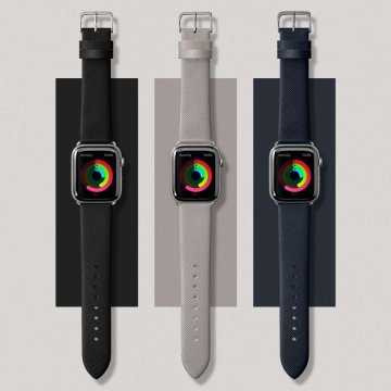 LAUT Prestige – saffiánový řemínek na Apple Watch 42 / 44 / 45 / 49 mm, černý