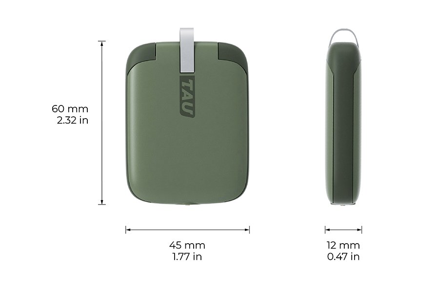 Rolling Square TAU – mini powerbanka 3v1, 1400 mAh, bílá