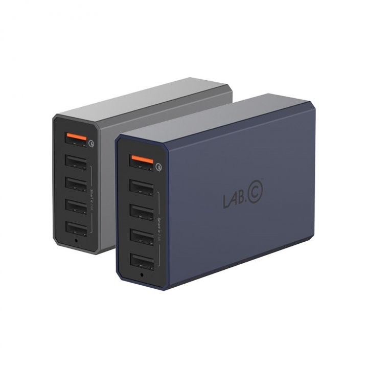 LAB.C X5 Pro, 5Port USB Hub - nabíječka - 5 portů, nabíječka, stříbrná