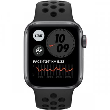 Apple Watch Nike SE Cellular 40mm vesmírně šedý hliník s antracitovým/černým sportovním řemínkem