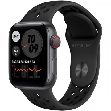 Apple Watch Nike SE Cellular 44mm vesmírně šedý hliník s antracitovým/černým sportovním řemínkem