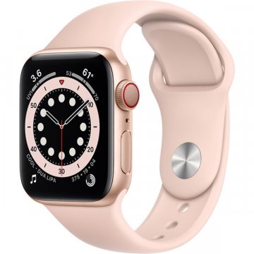 Apple Watch Series 6 Cellular 40mm zlatý hliník s pískově růžovým sportovním řemínkem