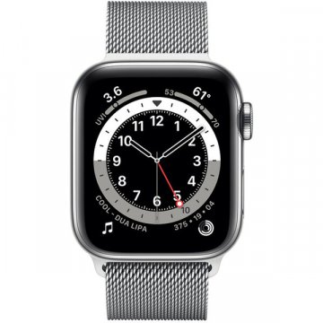 Apple Watch Series 6 Cellular 40mm stříbrná ocel se stříbrným milánským tahem