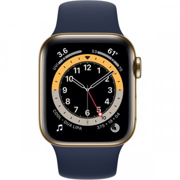 Apple Watch Series 6 Cellular 40mm zlatá ocel s námořnicky tmavomodrým sportovním řemínkem