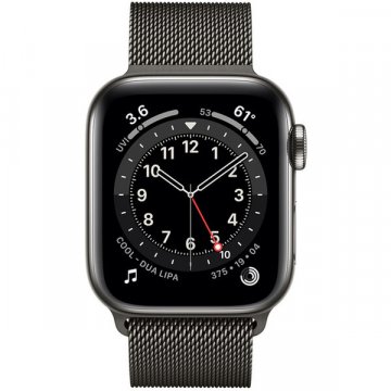 Apple Watch Series 6 Cellular 44mm grafitová ocel s grafitovým milánským tahem