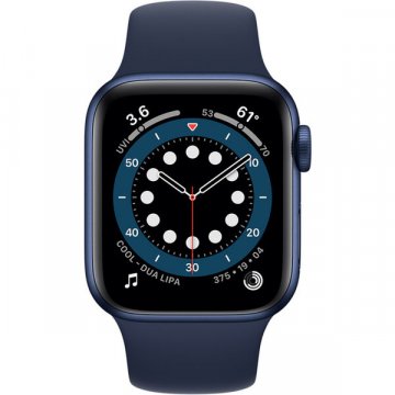 Apple Watch Series 6 Cellular 44mm modrý hliník s námořnicky tmavomodrým sportovním řemínkem