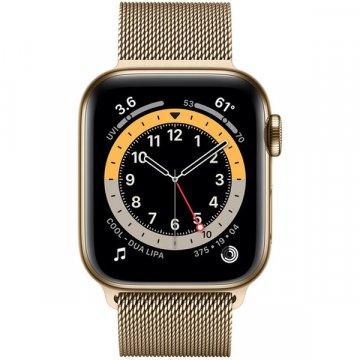 Apple Watch Series 6 Cellular 44mm zlatá ocel se zlatým milánským tahem