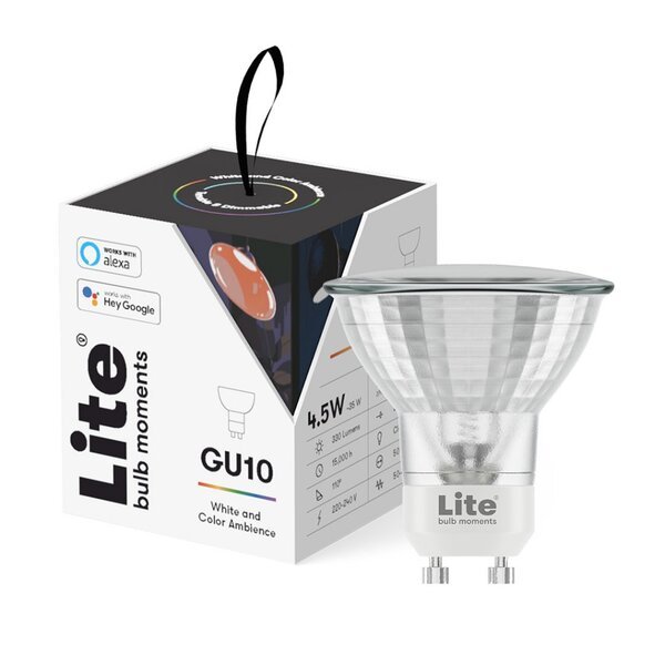 Lite bulb Moments chytrá žárovka, GU10, 4,5W Spot, RGB+W2700K