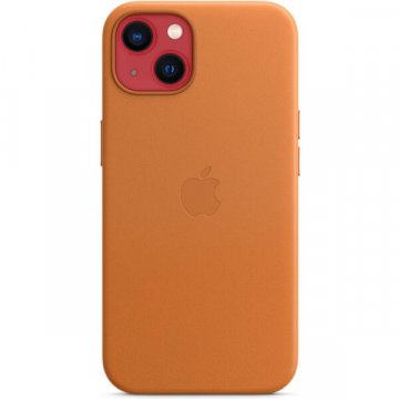 Apple kožený kryt s MagSafe na iPhone 13 zlatohnědý
