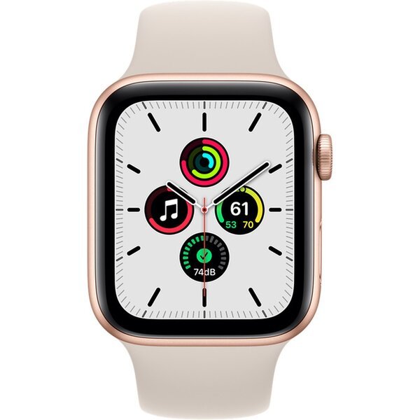 Apple Watch SE GPS 40mm zlaté s hvězdně bilým sportovním řemínkem