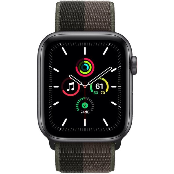 Apple Watch SE Cellular 40mm vesmírně šedé s tornádově šedým provlékacím řemínkem